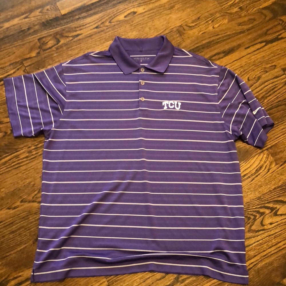Nike gold tcu polo